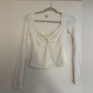 Aritzia Sunday Best Cream Long Sleeve Top